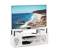 Furinno Jaya Soporte para TV Gran Centro De Entretenimiento Consola para TV De hasta 55 Pulgadas para Sala De Estar Dormitorio Color Blanco