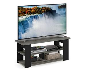 Furinno Jaya Soporte TV de hasta 55 Pulgadas, Madera de ingeniería, Roble Francés/Negro, 119(W) x 50.8(H) x 39.6(D) cm