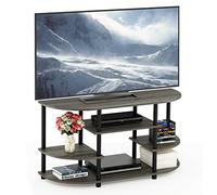 Furinno Jaya Soportes De TV, Tabla de Madera aglomerada, Roble francés Gris/Negro, 39.5 x 106.78 x 57.79 cm