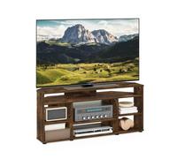 Furinno Jensen Mueble De TV Centro De Entretenimiento De Esquina Consola De TV para TV De hasta 55 Pulgadas para Sala De Estar Dormitorio Color Pino Ámbar