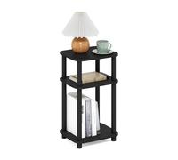 Furinno Just Mesa Auxiliar de 3 Niveles con Estante Abierto y diseño Curvo Redondo, fácil de Montar, para Sala de Estar o Dormitorio, Estilo Americano