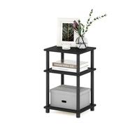 Furinno Just-Mesa Auxiliar Turn-N-Tube de 3 Niveles, Paquete de 1, Americano/Negro