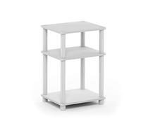 Furinno Just-Mesa Auxiliar Turn-N-Tube de 3 Niveles, Paquete de 1, Blanco/Espresso