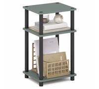 FURINNO Just Mesa De Noche De 3 Niveles con Estantes Abiertos, Montaje Sin Herramientas, Ideal para Sala De Estar O Dormitorio, Color Verde Salvia