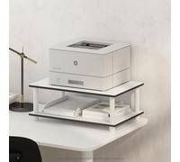 Furinno Just Soporte para Impresora con Almacenamiento 2 Niveles Debajo del Escritorio para CPU Suministros De Oficina Oficina En Casa Color Blanco