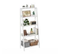 Furinno Ladder Estantería 5 Niveles Libros Almacenamiento 13 X 23.6 X 53.5 para Sala Oficina Blanco Liso