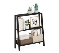 FURINNO Ladder Estantería De 3 Niveles para Libros, De Almacenamiento Tipo Escalera, para Organización En Sala De Estar U Oficina En Casa, Color Espresso