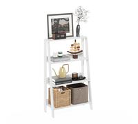 Furinno Ladder Estantería De 4 Niveles para Libros, De Almacenamiento Tipo Escalera, para Organización En Sala De Estar U Oficina En Casa, Color Blanco