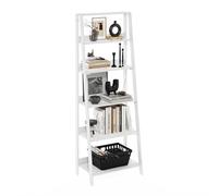Furinno Ladder Estantería De 6 Niveles para Libros, De Almacenamiento Tipo Escalera, para Organización En Sala De Estar U Oficina En Casa, Color Blanco