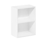 Furinno Luder Estantería Abierta Librería de 2 Niveles, Blanco | 9 x 16 x 21 cm, cierre trasero, librería moderna, para salón, dormitorio, casa u oficina