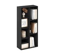 Furinno Luder Estantería Abierta Librería de 7 Cubos, Madera Negra