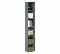 Furinno Luder - Estantería Moderna de 6, estantería con estantería Abierta, estantes de pie, 9.3 x 12 x 71, para Sala de Estar, Dormitorio, Oficina en casa, Verde Salvia