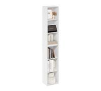 Furinno Luder Estantería Moderna Y Alta De 6 Niveles, con Estantes Abiertos, 24 X 30 X 180 Cm, para Salón, Dormitorio Y Oficina En Casa, Color Blanco