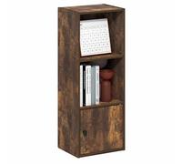 Furinno Luder - Estantería para Libros, estantería de 3 Niveles con Estante Abierto, estantería de pie con Armario de 1 Puerta, 9.3 x 12 x 31.5 Pulgadas, para organización y Almacenamiento, para Sala