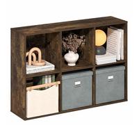 Furinno Luder - Estantería para Libros, estantería de 6 Cubos, estantería con estantes Abiertos, 9.5 x 24.6 x 35.4, para Sala de Estar, Dormitorio, Oficina en casa, Pino ámbar