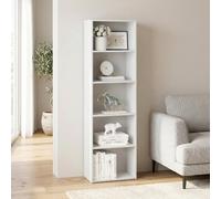 Furinno Luder - Librería de 5 Cubos con Estante Abierto, 9,4 x 15,8 x 52 cm, para salón, Dormitorio, Oficina en casa, Color Blanco Liso