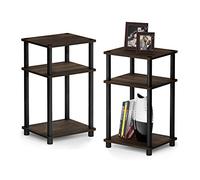 Furinno Mesa auxiliar de 2 paquetes Roble/negro