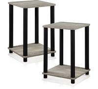 Furinno Mesa Auxiliar Roble gris francés/negro Contemporáneo