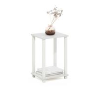 Furinno Mesa Auxiliar Simplistic, pequeña, Blanco/Blanco