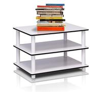 Furinno Mesa de Centro de 3 Niveles sin Herramientas, Madera, White/White, Tall 23.6"(W) x15.6(H) x15.6(D)