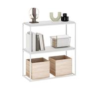 Furinno Moretti Estantería Apilable Ancha Modern Lifestyle De 2 Niveles, Blanco Sólido/Blanco