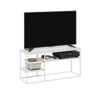Furinno Moretti Soporte de TV Modern Lifestyle hasta de 50 Pulgadas, Blanco sólido/Blanco