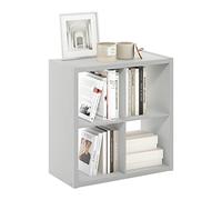 Furinno Organizador de Almacenamiento Decorativo con Espalda Abierta, Gris Claro, 4 Cubos