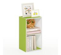 Furinno Pasir Estantería Abierta Librería de 2 Niveles, Blanco/Verde