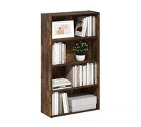 Furinno PASIR Estantería De 4 Niveles Abierto 9,4x23,6x41,7 para Sala Dormitorio Oficina Pino Ámbar