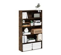 Furinno PASIR Estantería De 5 Niveles con Estante Abierto, 24 X 81 X 132 Cm, para Salón, Dormitorio Y Oficina, Color Pino Ámbar