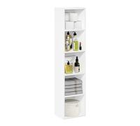 Furinno PASIR - Estantería Moderna de 5 Niveles, estantería Abierta, 22,9 cm x 30,5 cm x 132,1 cm, para Sala de Estar, Dormitorio, Oficina en casa, Color Blanco Liso