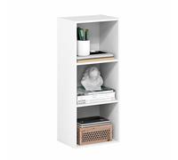 Furinno PASIR - Estantería para Libros, estantería de 3 Cubos, estantería de pie, Estante de Almacenamiento Abierto, Parte Trasera Cerrada, fácil Montaje, 9.3 x 12 x 31.5 Pulgadas, para Oficina en