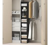 Furinno PASIR Organizador de Armario de 8 Niveles, Estante Abierto Ajustable, Organizador de Almacenamiento, Almacenamiento apilable, Ancho de 30 cm, para Armario, Dormitorio, Madera Negra