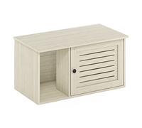 Furinno Peli Farmhouse - Caja de Arena Oculta para Gatos con Divisor, Color Blanco Lavado