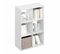 Furinno PELLI Estantería 7.6 X 5.1 Cm Organizador Cubo 30.5 X 61.2 X 90.9 para Sala Dormitorio Oficina Blanco Liso