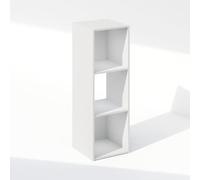 Furinno PELLI Estantería De 3 Cubos, Organizador De Almacenamiento, 11,7 X 12,1 X 35,4 Cm, para Sala De Estar, Dormitorio Y Oficina En Casa, Color Blanco