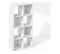 Furinno PELLI Estantería De 8 Cubos, Organizador Horizontal De Almacenamiento, 11,7 X 23,7 X 47, para Sala De Estar, Dormitorio Y Oficina En Casa, Color Blanco