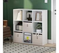 Furinno PELLI Estantería De 9 Cubos, Organizador De Almacenamiento En Forma De Cubo, 11,7 X 35,3 X 35,4 Cm, para Sala De Estar, Dormitorio Y Oficina En Casa, Color Blanco