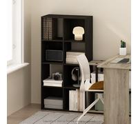 Furinno Pelli Gabinete de Almacenamiento cúbico, librería, estantería, 8 Cubos, Espresso