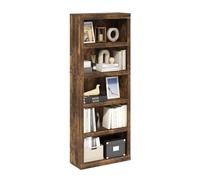 Furinno Rail De 5 Niveles con Estante Abierto, 26,5 X 63,5 X 163,5 Cm, para Salón, Dormitorio Y Oficina, Color Pino Ámbar