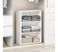 Furinno Reed Estantes Reversibles De 3 Niveles, Estante Organizador 9.7 X 23.7 X 31.5, para Dormitorio Y Armario, Blanco Liso
