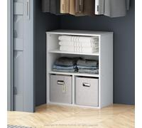 Furinno Reed Organizador De 3 Niveles con Estantes Abiertos, para Dormitorio Y Sala De Estar, Blanco