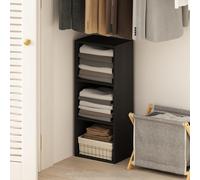 Furinno Reed Organizador De 3 Niveles con Estantes Abiertos, para Dormitorio Y Sala De Estar, Madera Negra
