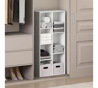 Furinno Reed Organizador De 7 Cubos con Estantes Abiertos, para Dormitorio Y Sala De Estar, Blanco