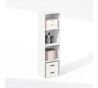 Furinno Reed - Organizador de Armario y Almacenamiento, Organizador de Armario de 4 Niveles, Estante Abierto, para Armario, Dormitorio, Sala de Estar, Color Blanco