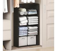 Furinno Reed Organizadores de Armario, Organizador de Armario de 4 Niveles, estantes Abiertos, para Armario, Dormitorio y Sala de Estar, Color Espresso