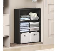 Furinno Reed Organizadores de Armario y Almacenamiento, Organizador de Armario de 3 Niveles, Almacenamiento de Armario con estantes Abiertos, Estilo Americano