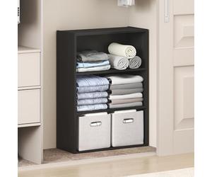 Furinno Reed Organizadores de Armario y Almacenamiento, Organizador de Armario de 3 Niveles, Almacenamiento de Armario con estantes Abiertos, Estilo Americano