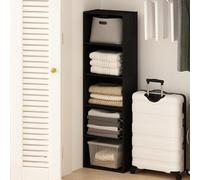 Furinno Reed Organizadores y Almacenamiento para Clóset, Organizador de Clóset de 5 Niveles, Almacenamiento de Clóset con Estantes Abiertos, para Armario, Dormitorio, Sala de Estar, Madera Negra