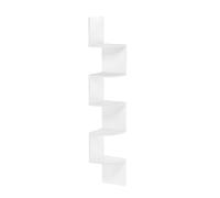 Furinno Rossi Cuña Flotante para Montaje en Pared de 5 Niveles con Estante Radial, Blanco
